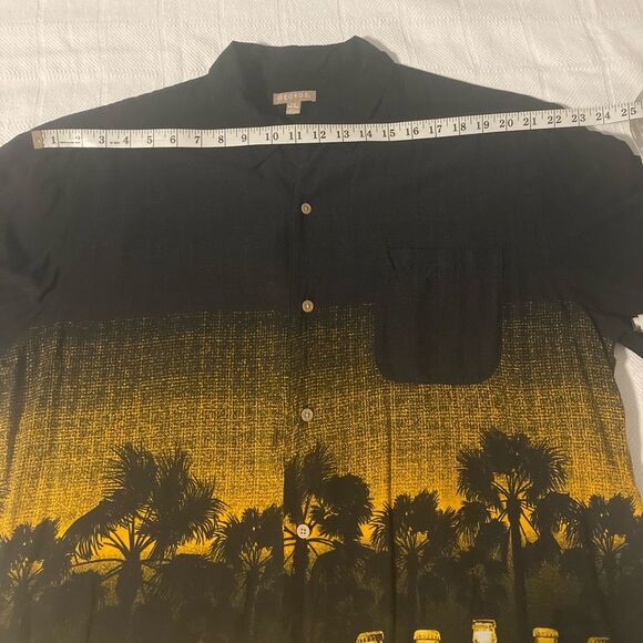 GEORGE Tropical Beer Bottle Hawaiian Button Down Shirt Black L 42-44 - Picture 3 of 10